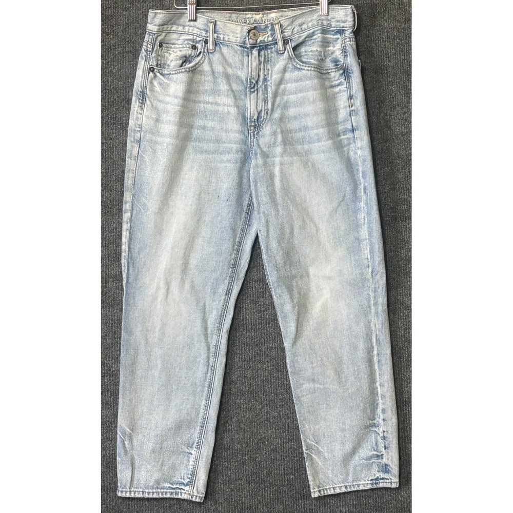 American Eagle 90s Boyfriend Jeans Light Wash  High Rise Size 8 Regular